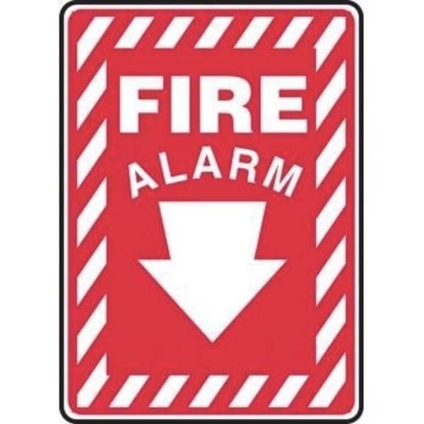Accuform SAFETY SIGN FIRE ALARM DOWN ARROW MFXG501XP MFXG501XP - main